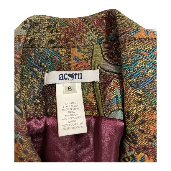 Anthropologie Acorn Open Jacket size 6• Paisley Tapestry Jacket. - Picture 7 of 13